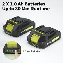 Cargar imagen en el visor de la galería, Soplador De Hojas 320CFM 150MPH 20V Inalámbrico 2 Baterías