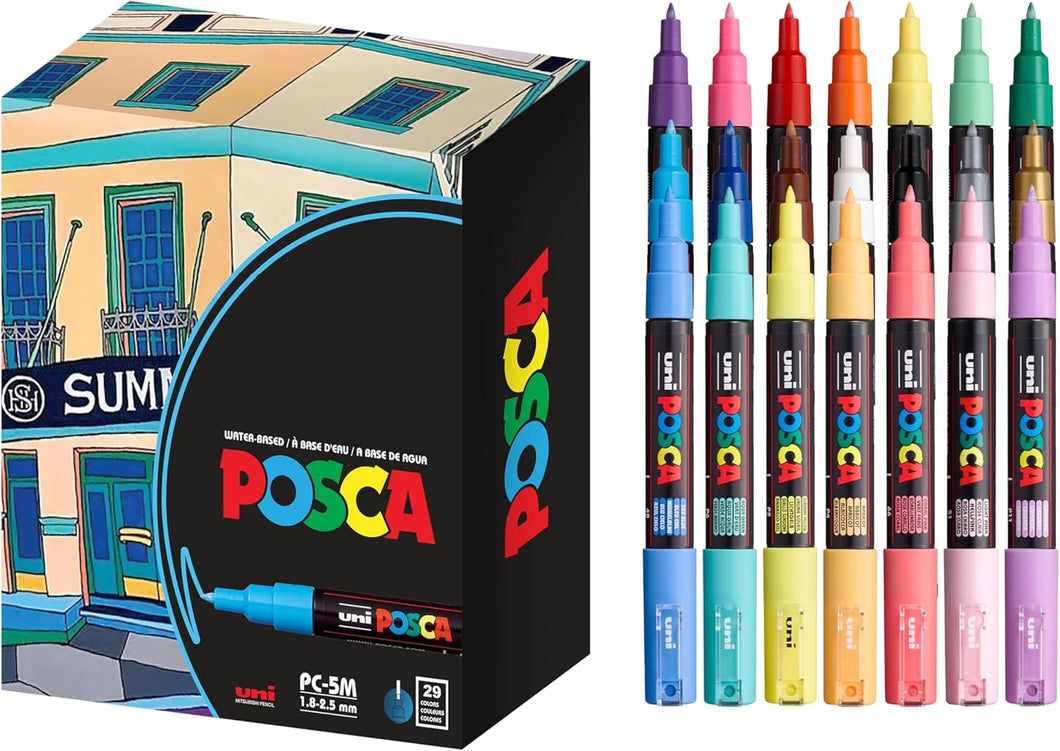 Plumones Posca Set Completo Punta Fina Pc-1m 21 Colores