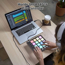 Cargar imagen en el visor de la galería, WORLDE Controlador MIDI USB ORCA 16 Pads 6 Perillas