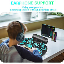 Cargar imagen en el visor de la galería, Batería Musical Eléctrica Para Niños 9 Pads Con Altavoz