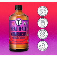 Cargar imagen en el visor de la galería, Health-Ade Té Kombucha De Arándanos y Granada 473mL 4 Pack