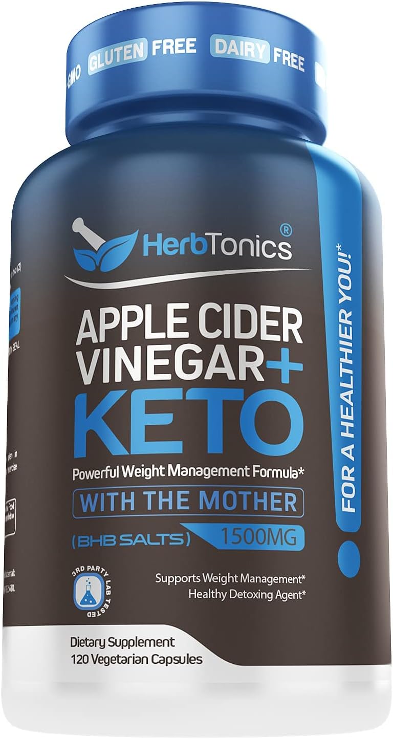 Herbtonics Vinagre De Manzana Keto BHB 120 Cápsulas