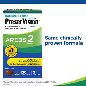 120gels Vitaminas Minerales Preservision Areds-2 Para Ojos Sabor Sin Sabor