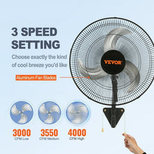 Cargar imagen en el visor de la galería, Ventilador Industrial Montaje En Pared Oscilante Metal 17.5&quot;