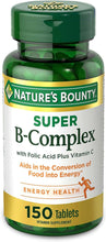 Cargar imagen en el visor de la galería, Nature&#39;s Bounty Complejo B con Vitamina C y Ácido Folico 150 tabletas