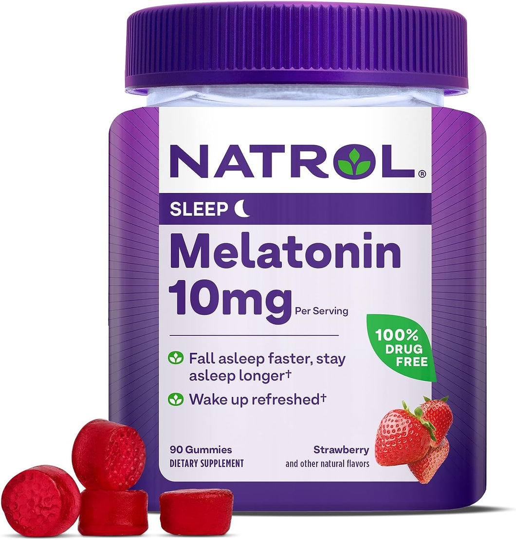 Melatonina Natrol 10 Mg | Descanso & Relajación | 90 Gomitas Sabor Fresa