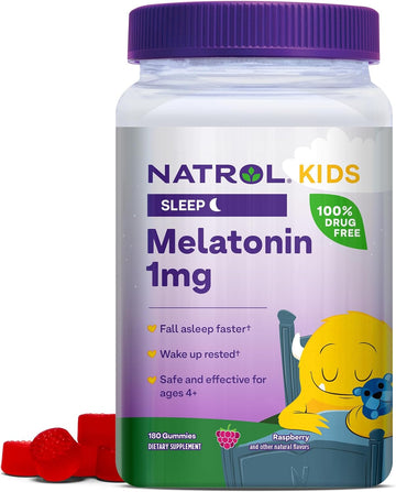 Natrol Melatonina Kids Niños 1mg Extra Grande 180 Gomitas Sabor Bayas