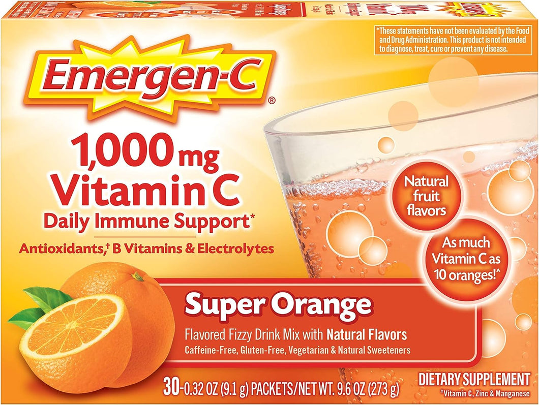 Emergen-c 1000 Mg De Vitamina C 120 Sobres Apoyo Inmune Sabor NARANJA