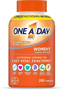 ONE A DAY Multivitamínico vitamina A, B, C, D y E, calcio y magnesio 200 tabletas.