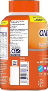 ONE A DAY Multivitamínico vitamina A, B, C, D y E, calcio y magnesio 200 tabletas.