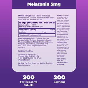 Melatonina 5 Mg 90 Tabs | Descanso Profundo | Extra Fuerza Sabor Fresa