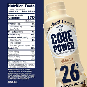 Fairlif Core Power Proteina 26g (12 Pz) Sabor Vainilla