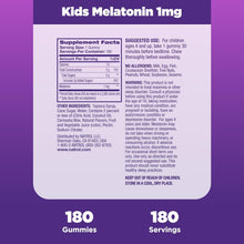 Cargar imagen en el visor de la galería, Natrol Melatonina Kids Niños 1mg Extra Grande 180 Gomitas Sabor Bayas