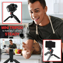 Cargar imagen en el visor de la galería, Mini Trípode Portátil Para Foto Video Vlog Stream