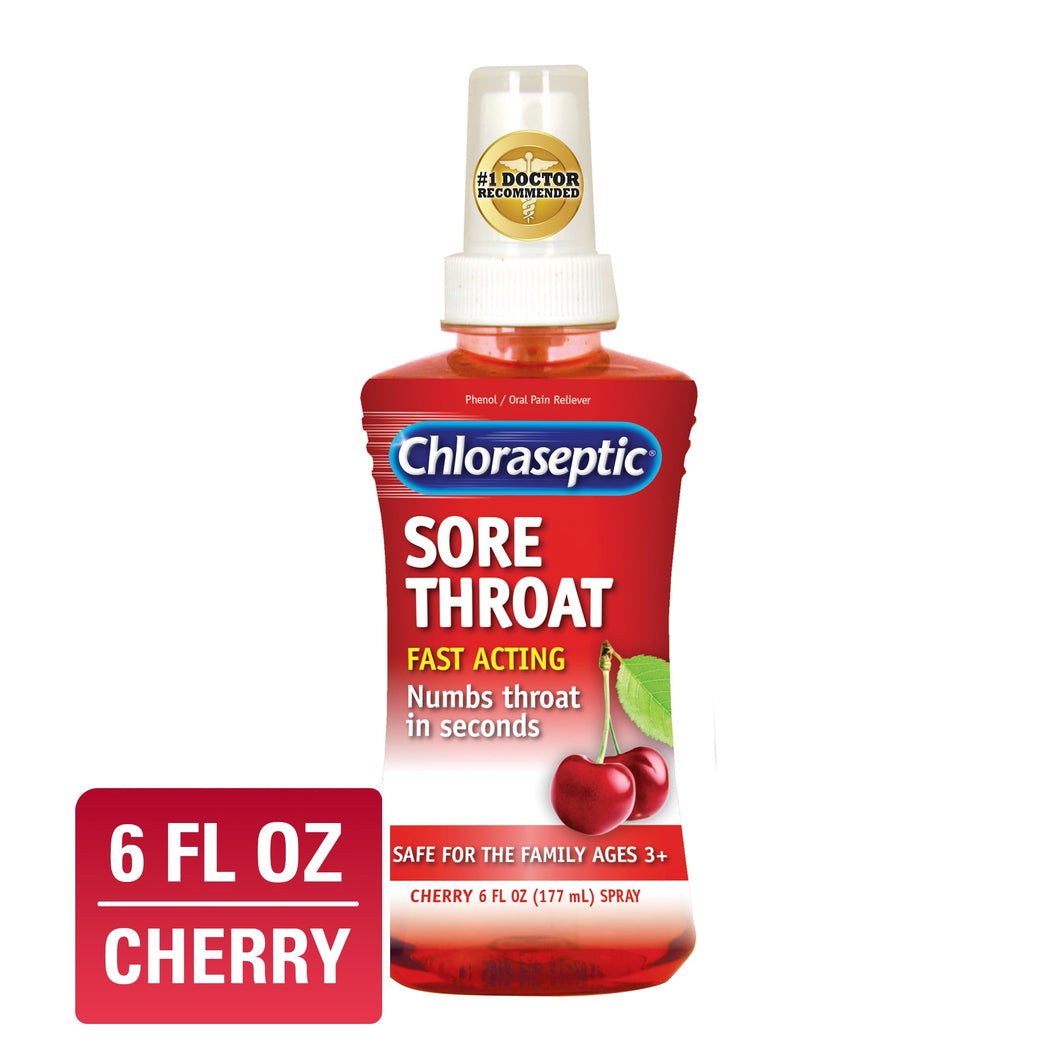 Spray Bucal Chloraseptic Para Garganta Sabor Cereza 177mL