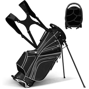 Bolsa De Golf Con 6 Compartimentos Bolsillos Color Negro