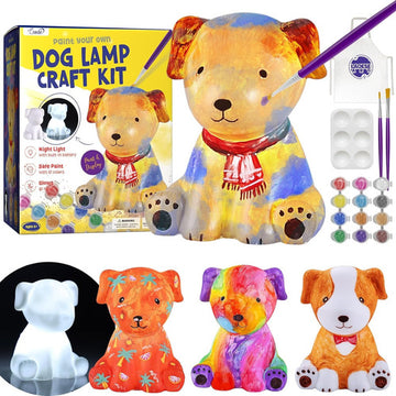 Kit De Arte Manualidades Pintura Para Niños Lámpara Perrito