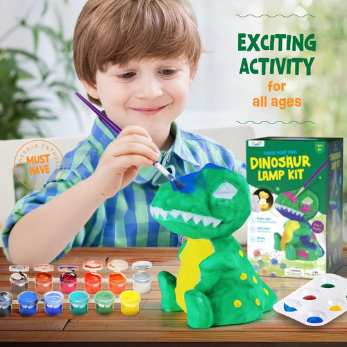 Kit De Arte Manualidades Pintura Para Niños Lámpara Dino