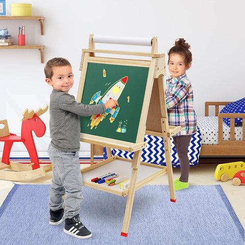 Caballete Arte Madera Para Niños Doble Cara Montessori