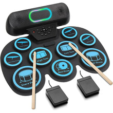 Cargar imagen en el visor de la galería, Batería Musical Eléctrica Para Niños 9 Pads Con Altavoz