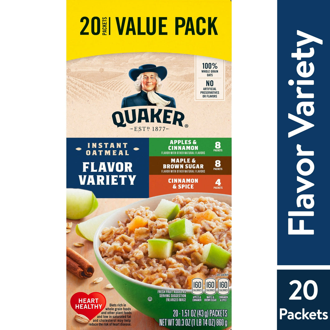 Quaker Avena Instantánea Variado Pack De 20 Envío Gratis 2Pz