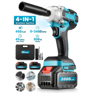 Atornillador Pistola De Impacto Inalámbrica 1/2" Para Hogar