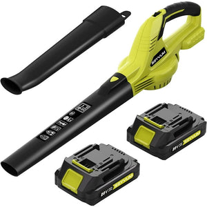 Soplador De Hojas 320CFM 150MPH 20V Inalámbrico 2 Baterías