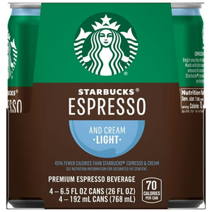 Starbucks Café Espresso y Crema Light Premium 192mL 4 Latas