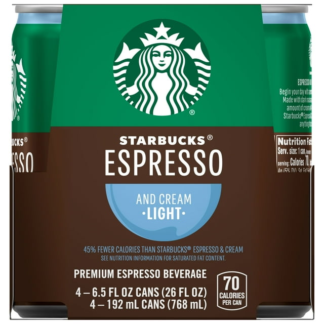 Starbucks Café Espresso y Crema Light Premium 192mL 4 Latas