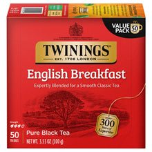 Cargar imagen en el visor de la galería, Twinings English Breakfast  Black Tea 50 bolsitas 2 Pack