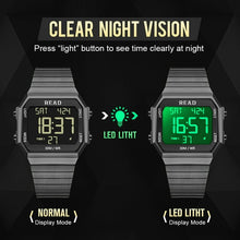 Cargar imagen en el visor de la galería, Reloj Digital LCD De Pulsera Negro Deportivo Para Hombre