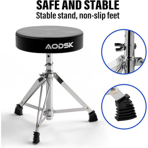 AODSK Banco Silla Para Baterista Acolchado y Plegable