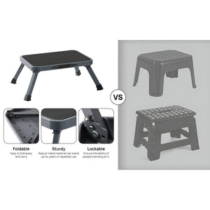 Banco Taburete Plegable Liviana 1 Peldaño Hasta 150Kg Negro