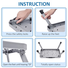 Cargar imagen en el visor de la galería, Kingrack Banco Taburete Plegable Un Peldaño Hasta 150Kg Gris