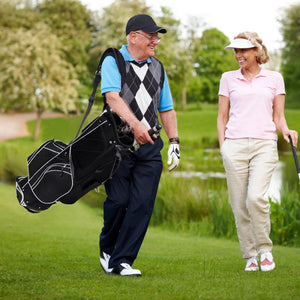 Bolsa De Golf Con 6 Compartimentos Bolsillos Color Negro