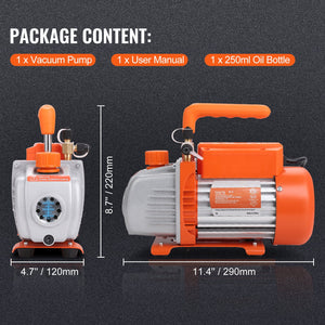 Bomba De Vacío 3.5CFM Para Aire Acondicionado 1 Etapa 150W