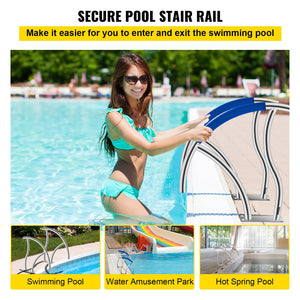 2 Pasamanos Barandilla Para Piscina 30"x30" Acero Inoxidable