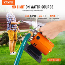 Cargar imagen en el visor de la galería, Bomba De Transferencia De Agua 1/10HP 120V 360Gph