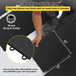 25 Pisos Panel De Plástico Para Garaje Gimnasios 30x30cm