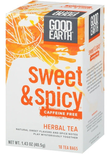 Te Good Earth Sweet & Spicy Herbal Con 18 Bolsas 2 Cajas