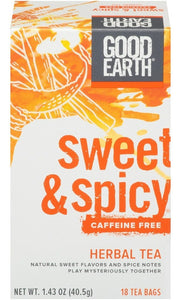 Te Good Earth Sweet & Spicy Herbal Con 18 Bolsas 2 Cajas