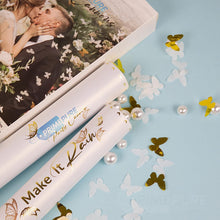 Cargar imagen en el visor de la galería, Set 4 Cañones Confeti Diseño Mariposas Doradas Blancas