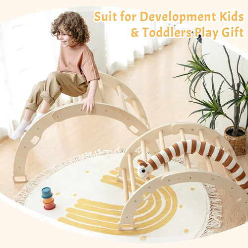 Juguete Escalador Madera Mecedor Arco Montessori Para Niños