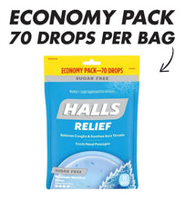 Cargar imagen en el visor de la galería, Halls Relief Menthol Sugar Free 70 Pastillas 2 Pack