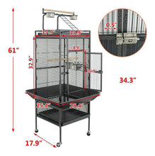 Cargar imagen en el visor de la galería, Jaula Grande Negra Ave Pájaro Loro Guacamayo Envió Gratis