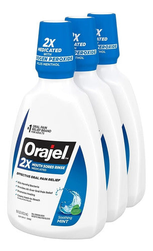 Orajel Enjuague Bucal 473ml 3 Pack