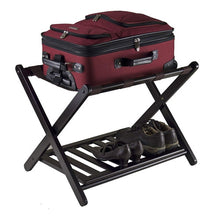 Cargar imagen en el visor de la galería, Porta Equipaje Maleta Rack Madera Equipaje Espresso Hoteles