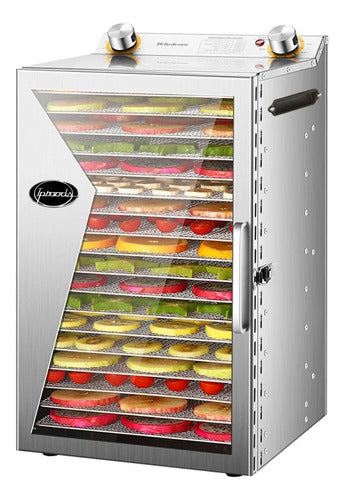 Deshidratador de Alimentos 18 Bandejas Comercial Acero Inoxidable