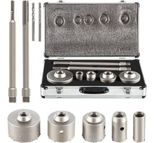 Cargar imagen en el visor de la galería, Kit De Brocas Pasamuros Sacabocas Concreto 30-100mm