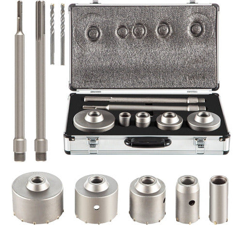 Kit De Brocas Pasamuros Sacabocas Concreto 30-100mm
